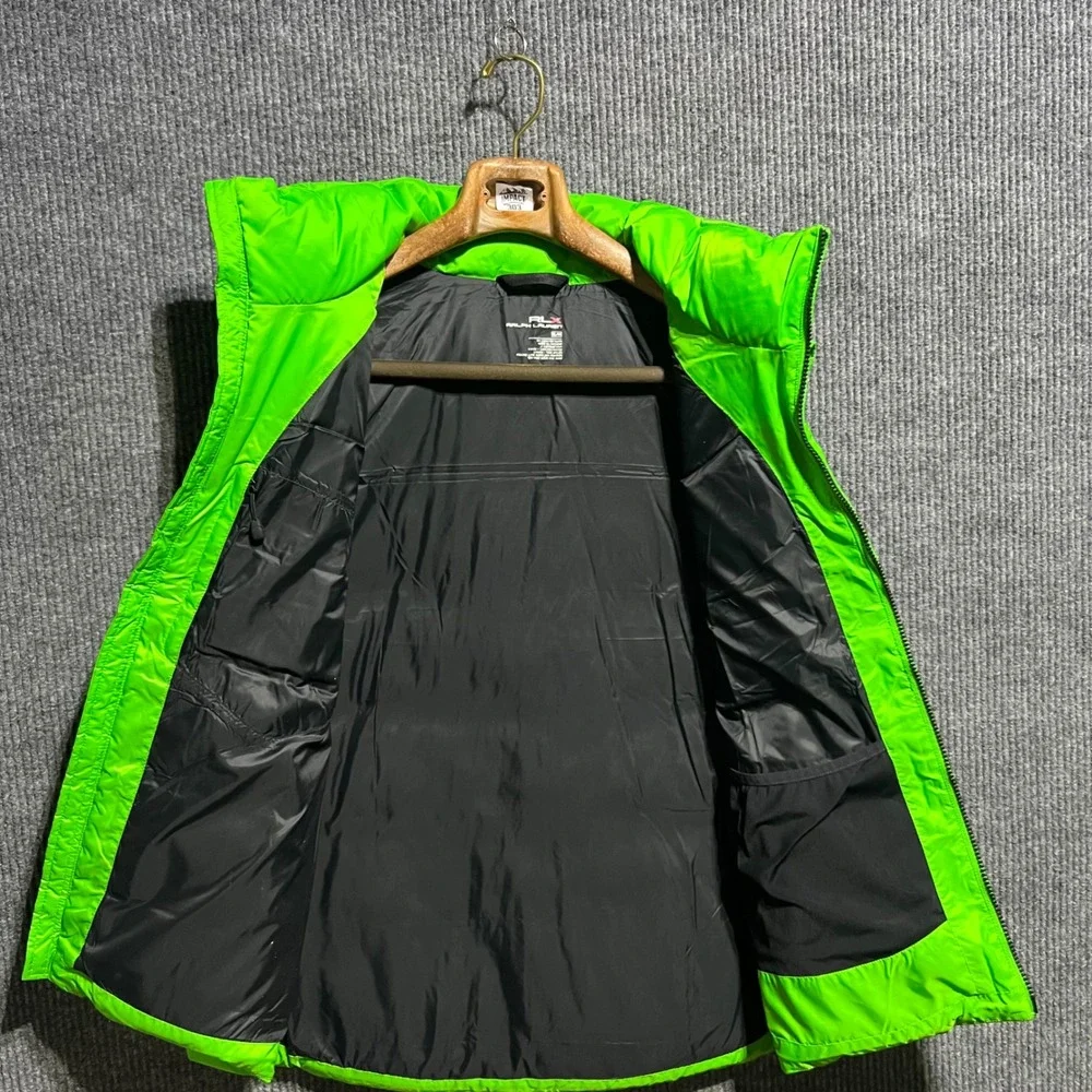 RLX Ralph Lauren Puffer Vest Mens XL Green Down Filled Neon Gorpcore Winter